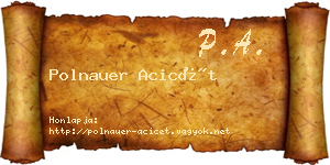 Polnauer Acicét névjegykártya